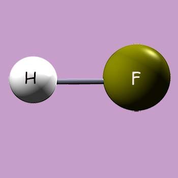 3d model of hydrogen fluoride.